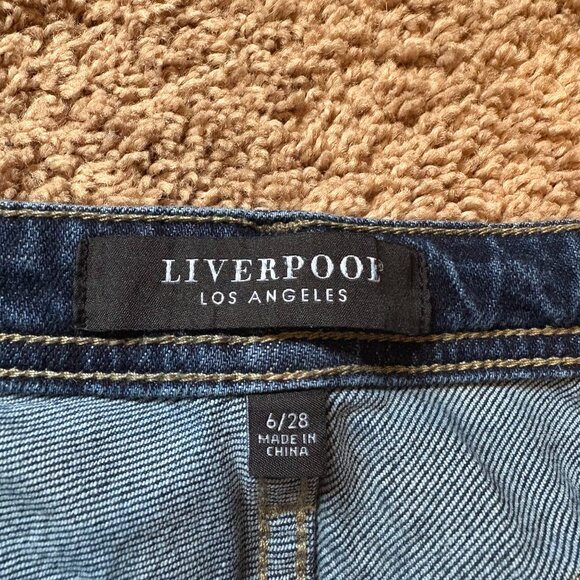Liverpool Denim - LIVER POOL Skinney Leg Mid Rise Dark Wash Jeans